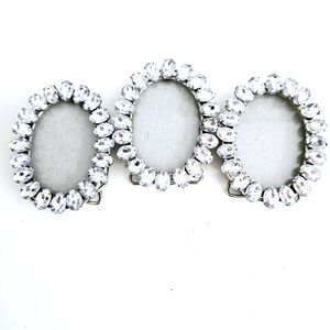 Three Miniature Faux Diamond Edged Photo Frames